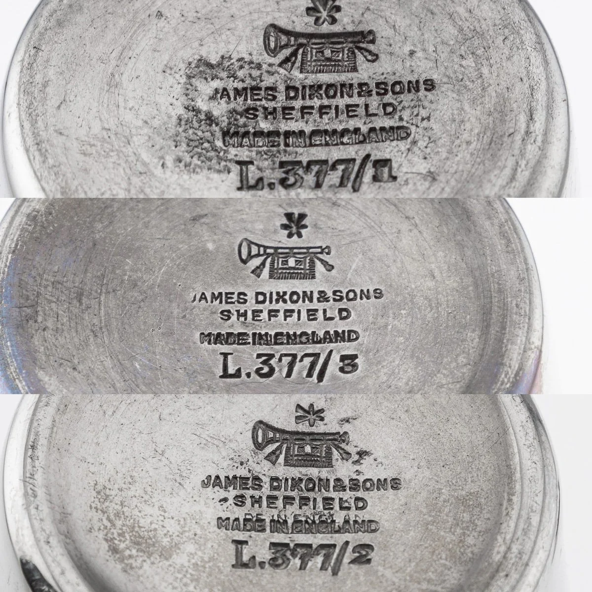 20thC NOVELTY SILVER PLATED SET OF THREE SHOT MEASURES BY JAMES